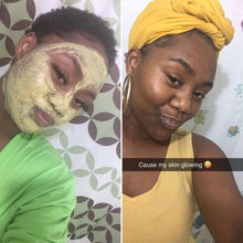 Load image into Gallery viewer, House of Beauty by Paris J turmeric avocado clay mask for skin care, showing the creamy mask in a jar with natural ingredients.