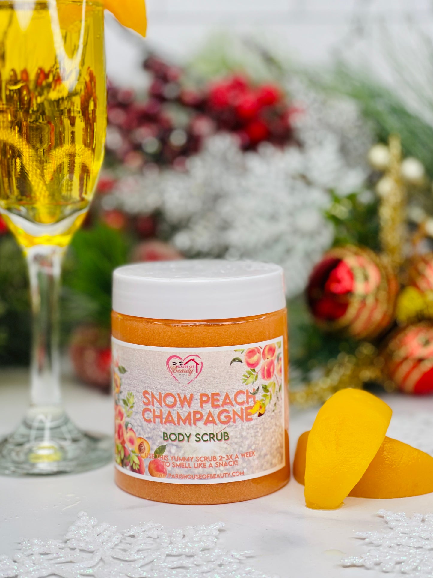 Snow Peach Champagne Body Scrub