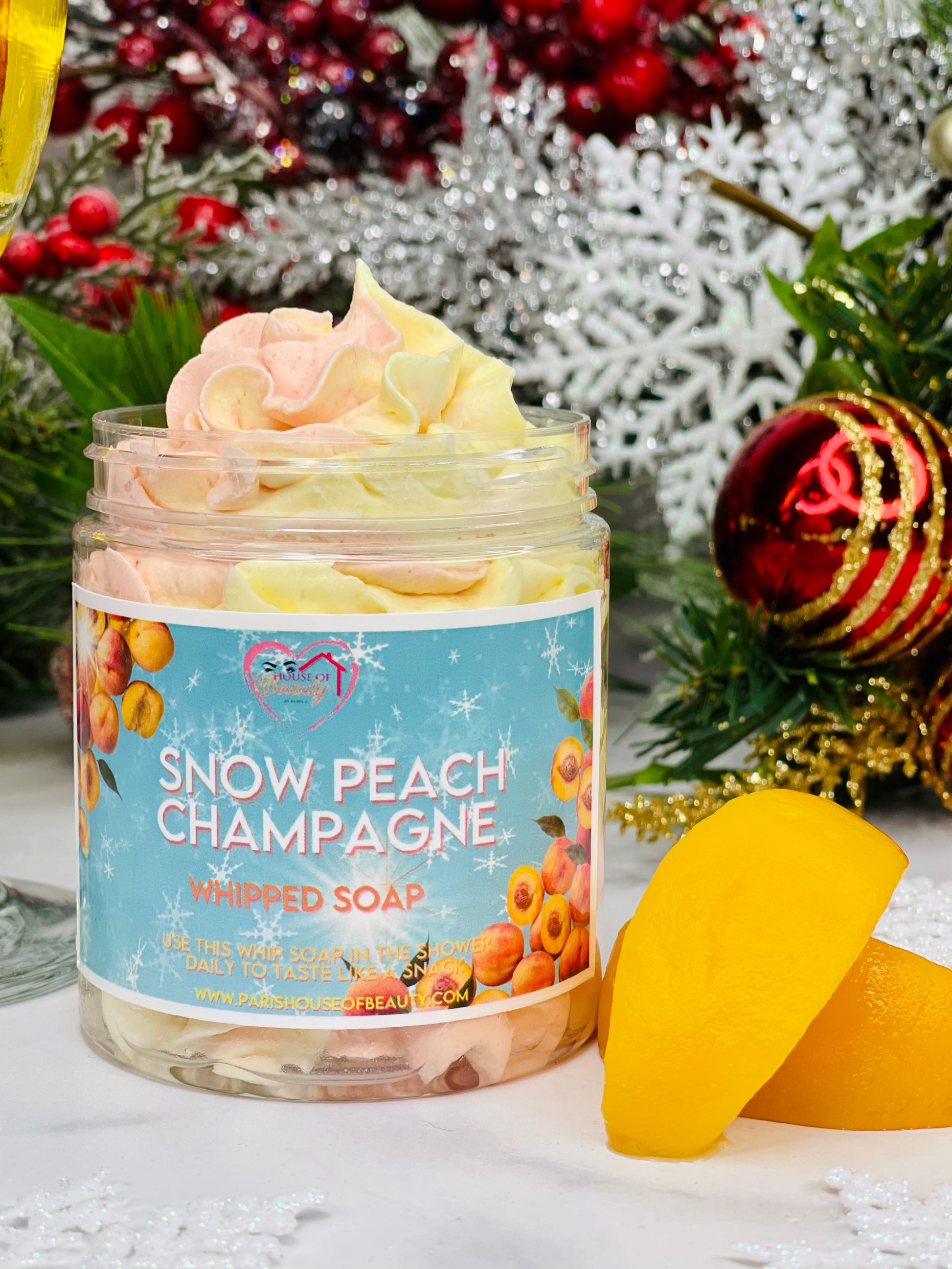 Snow Peach Champagne Whipped Soap