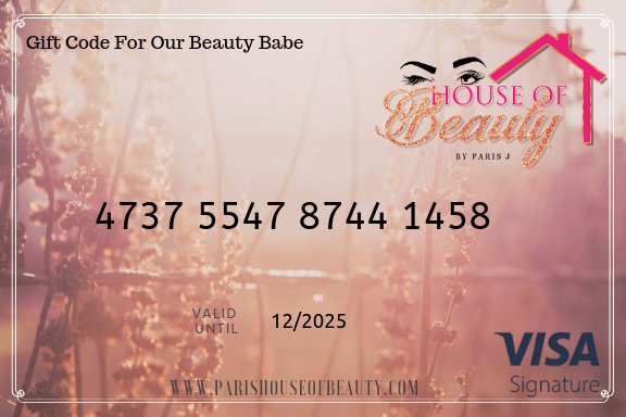 Paris House Of Beauty Gift Card - Paris House Of Beauty